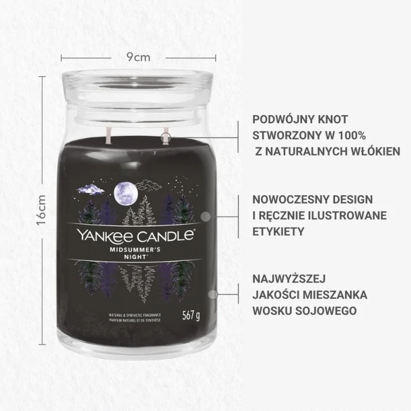 キャンドル Yankee Candle MidSummer's NightSignature Yankee Candle Midsummer's Night duża świeca zpachowa 623g