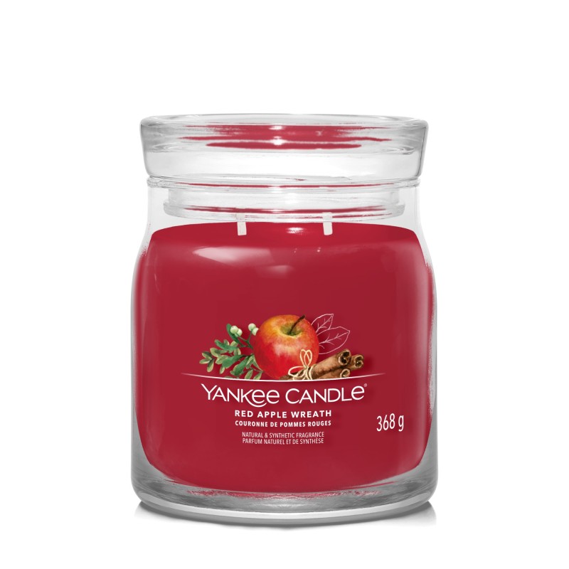 RED APPLE WREATH Świeca średnia - Yankee Candle