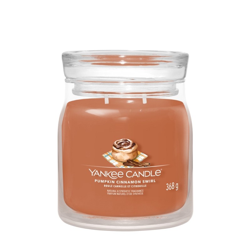 PUMPKIN CINNAMON SWIRL Świeca średnia - Yankee Candle