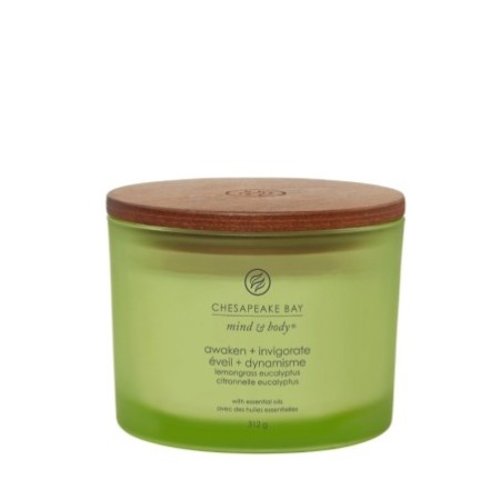 AWAKEN & INVIGORATE (LEMONGRASS EUCALYPTUS) ŚWIECA DUŻA Z 3 KNOTAMI - Chesapeake Bay Candle