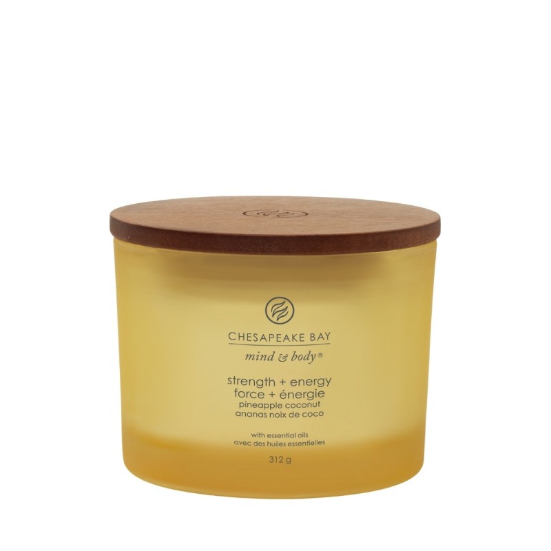 STRENGTH & ENERGY (PINEAPPLE COCONUT) ŚWIECA DUŻA Z 3 KNOTAMI - Chesapeake Bay Candle