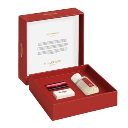 MIELE BIANCO Zestaw prezentowy paleczki zapachowe 100ML + CAR ICON MILLEFIORI MILANO - Millefiori