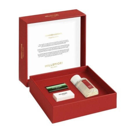 ZENZERO LUCENTE Zestaw prezentowy paleczki zapachowe 100ML + CAR ICON MILLEFIORI MILANO - Millefiori
