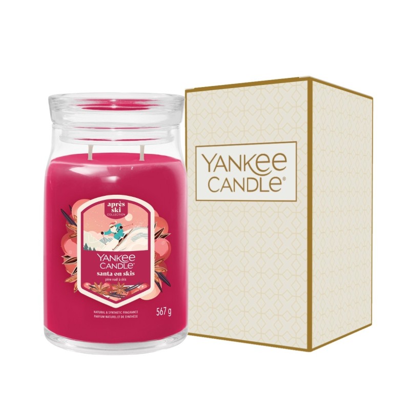 SANTA ON SKIS Świeca duża