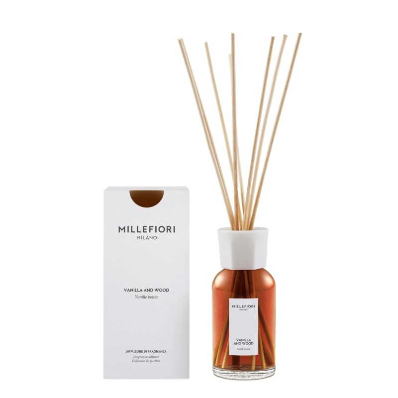 VANILLA & WOOD Pałeczki zapachowe 250 ml MILLEFIORI MILANO - Millefiori