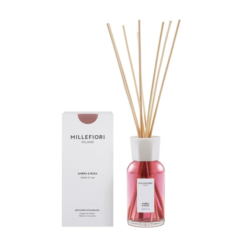 AMBRA & ROSA Pałeczki zapachowe 250 ml MILLEFIORI MILANO - Millefiori