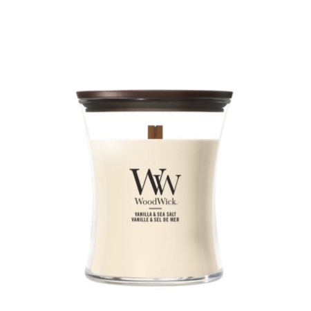 VANILLA & SEA SALT ŚWIECA ŚREDNIA - WoodWick