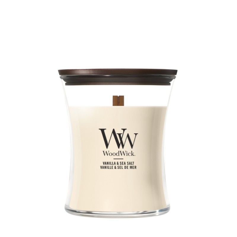 VANILLA & SEA SALT ŚWIECA ŚREDNIA - WoodWick