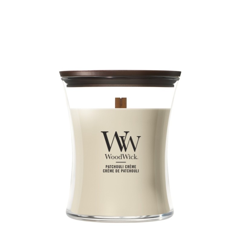 PATCHOULI CREME ŚWIECA ŚREDNIA - WoodWick