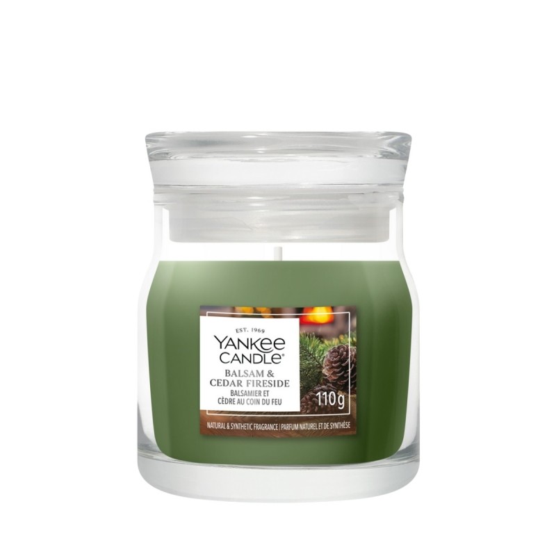 BALSAM & CEDAR FIRESIDE Świeca mała - Yankee Candle