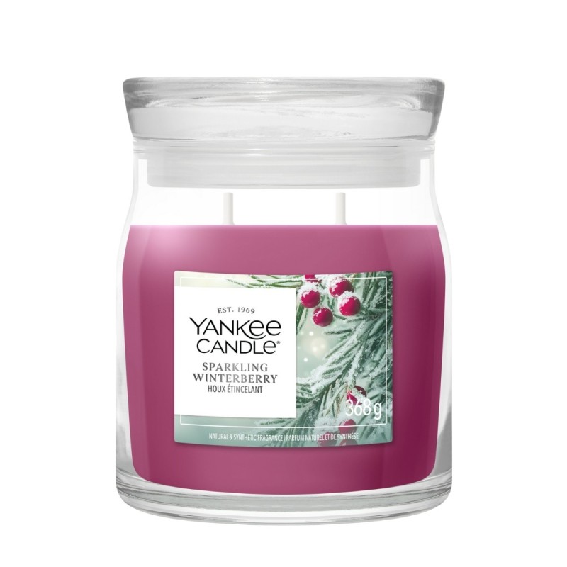 SPARKLING WINTERBERRY Świeca średnia - Yankee Candle