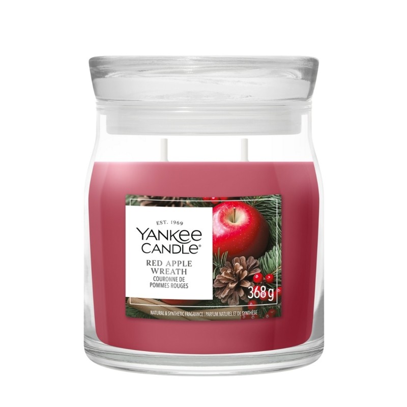 RED APPLE WREATH Świeca średnia - Yankee Candle