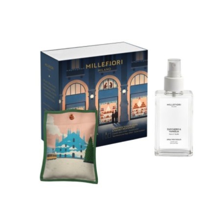 MM ZESTAW PREZENTOWY CHRISTMAS LAUNDRY Spray 100 ml  i saszetka zapachowa ZUCCHERO & VANIGLIA - Millefiori
